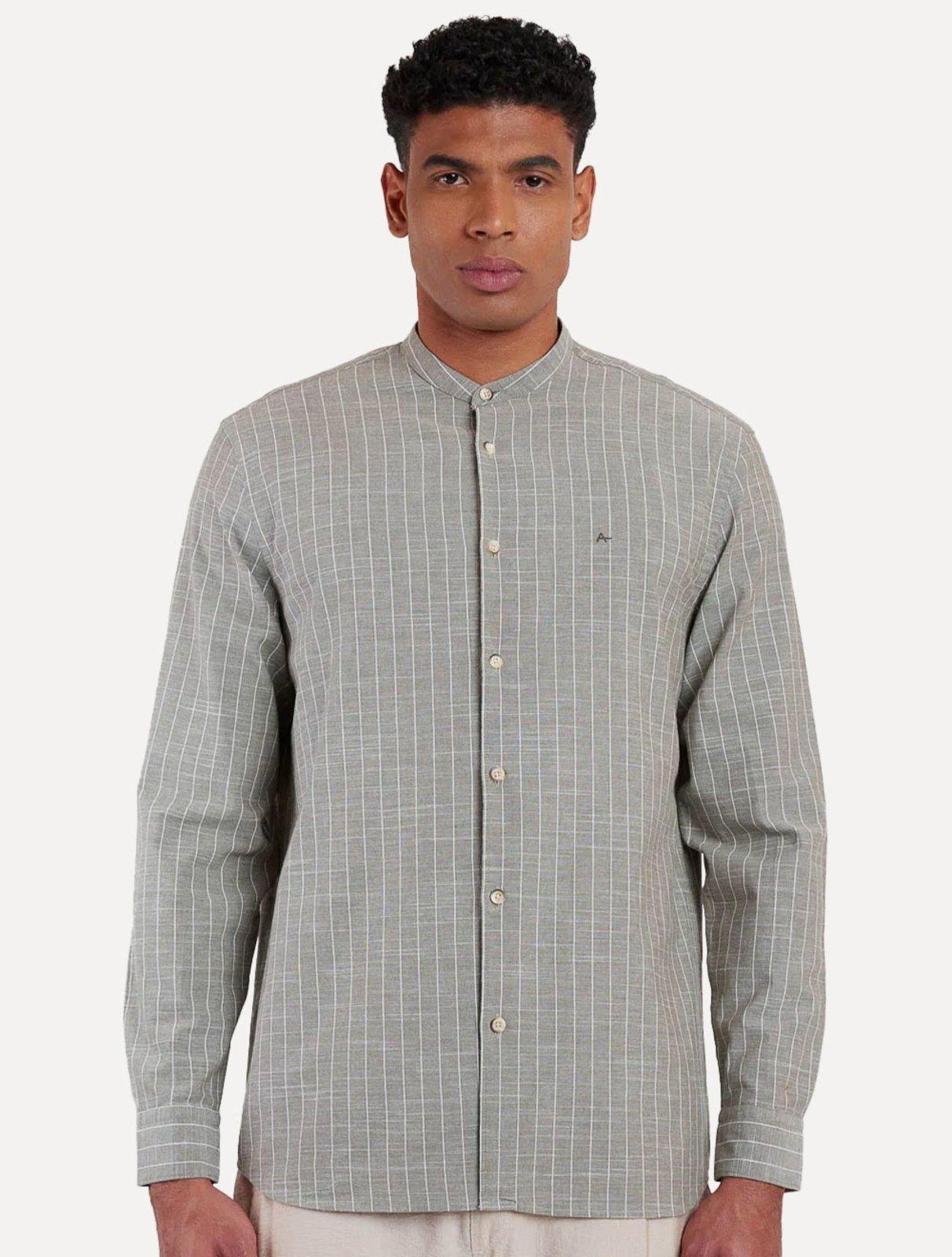Camisa Aramis Masculina Regular Gola Padre Listras Verde