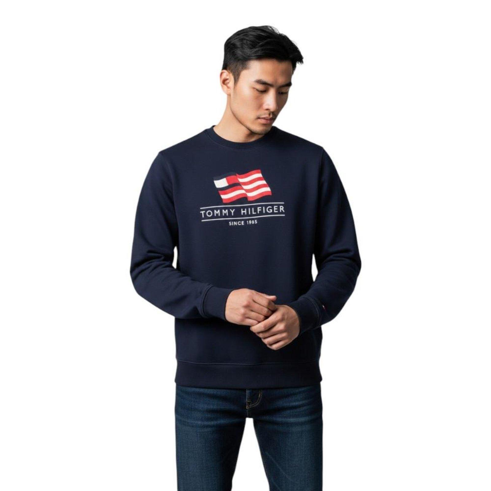 Moletom Tommy Hilfiger Americana Main Terry Crew Marinho