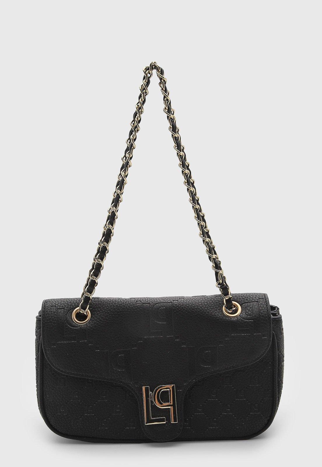 Bolsa Feminina Lança Perfume Pequena Texturizada Preta