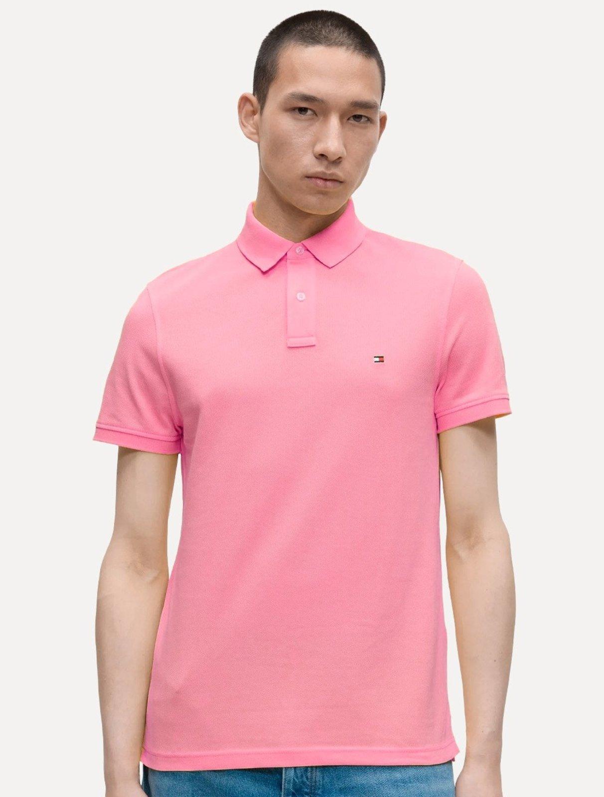 Polo Tommy Hilfiger Masculina Regular Piquet 1985 Rosa