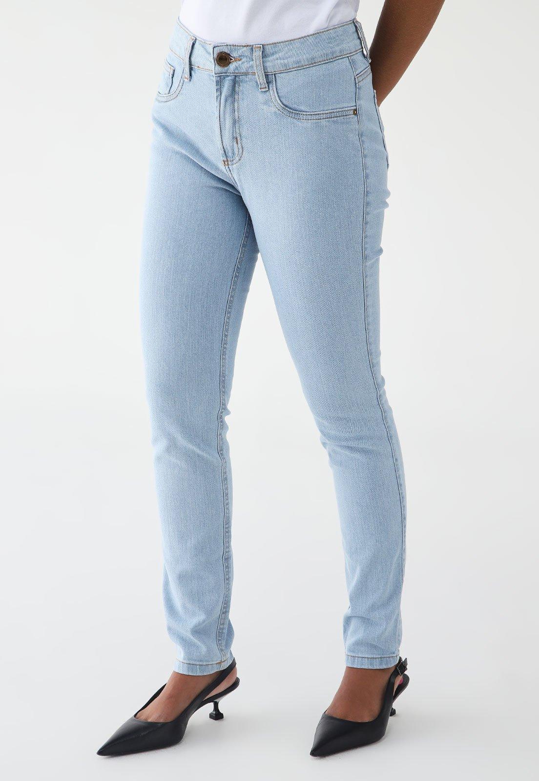 Calça Jeans Lança Perfume Skinny Pesponto Azul