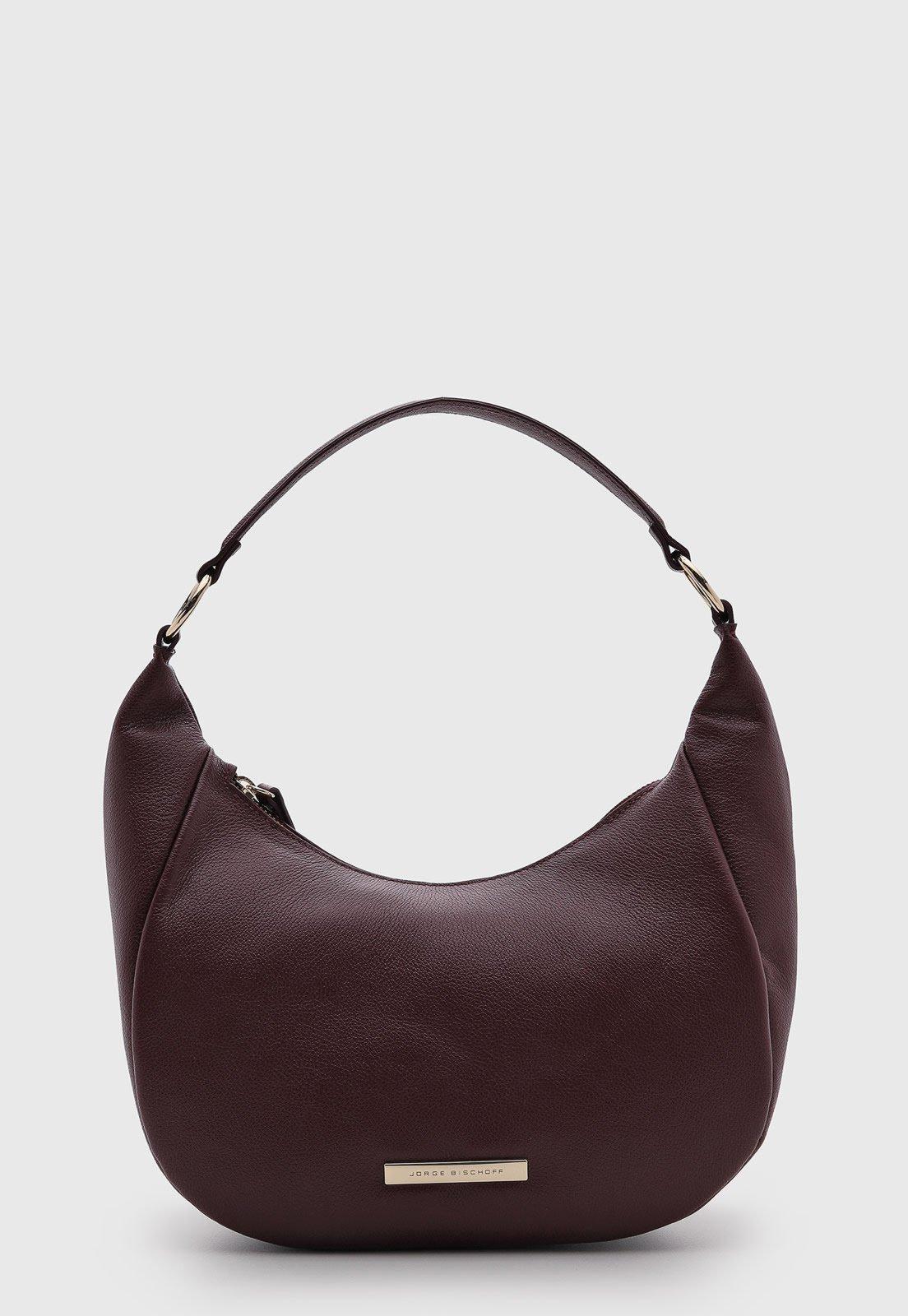 Bolsa Feminina Jorge Bischoff Couro Vinho