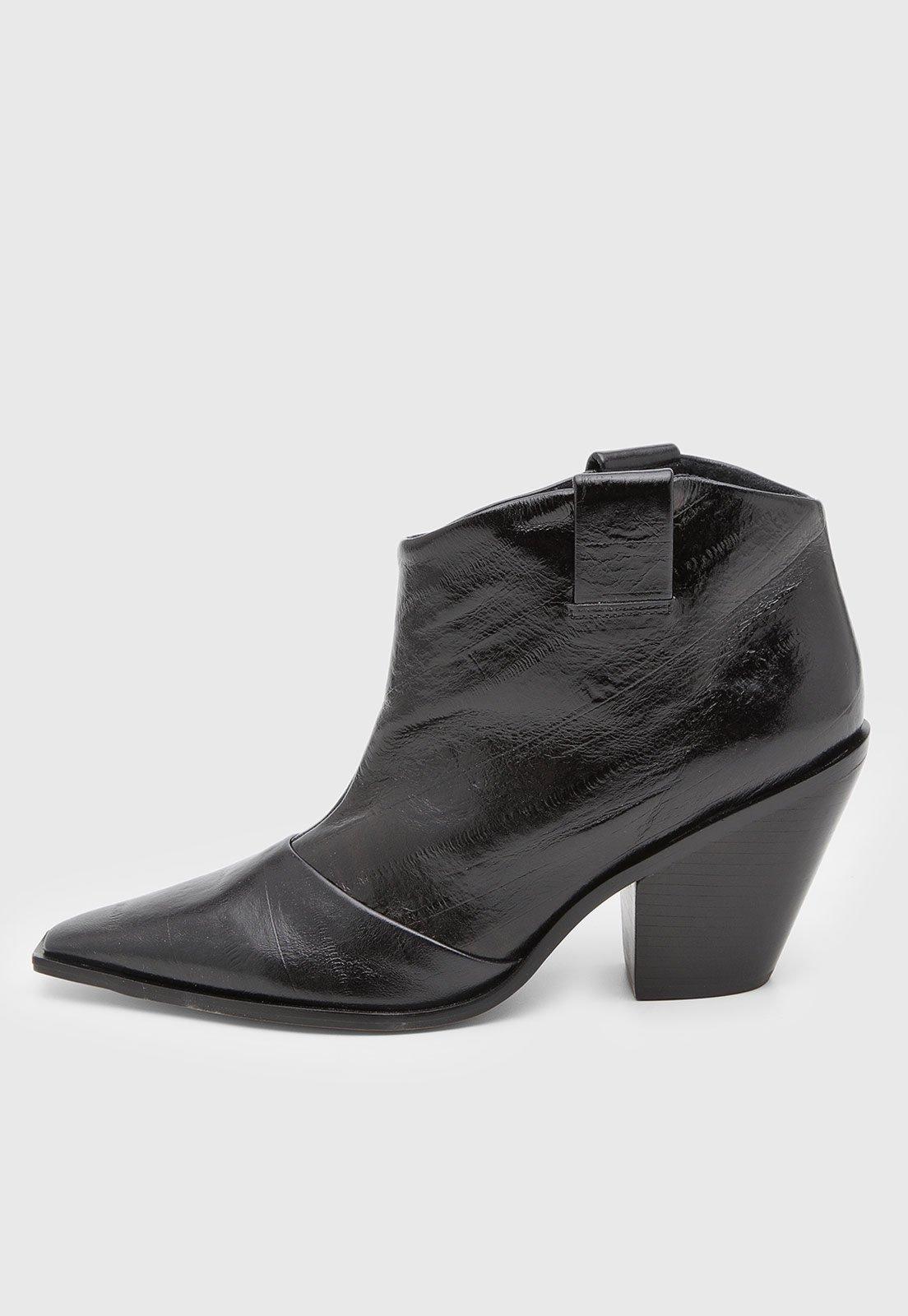 Bota Feminina Capodarte Couro Cano Curto Preta