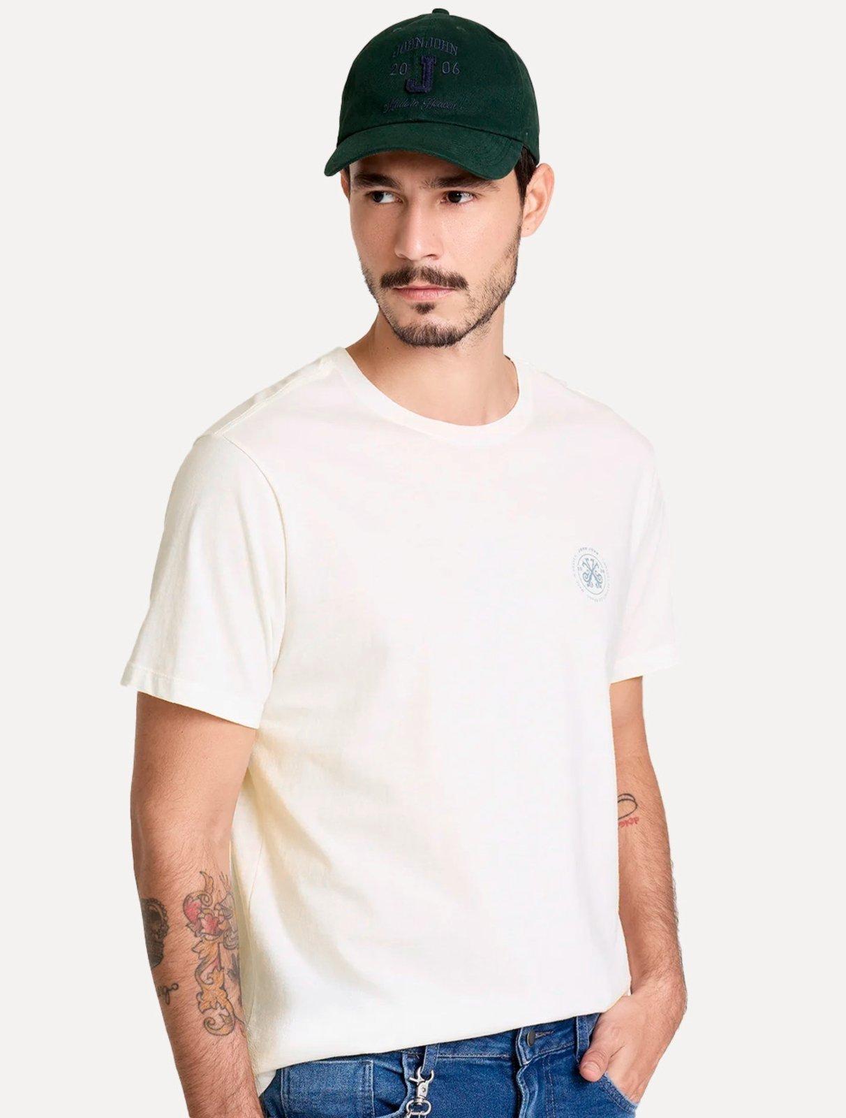 Camiseta John John Masculina Regular Fit Brand Off White