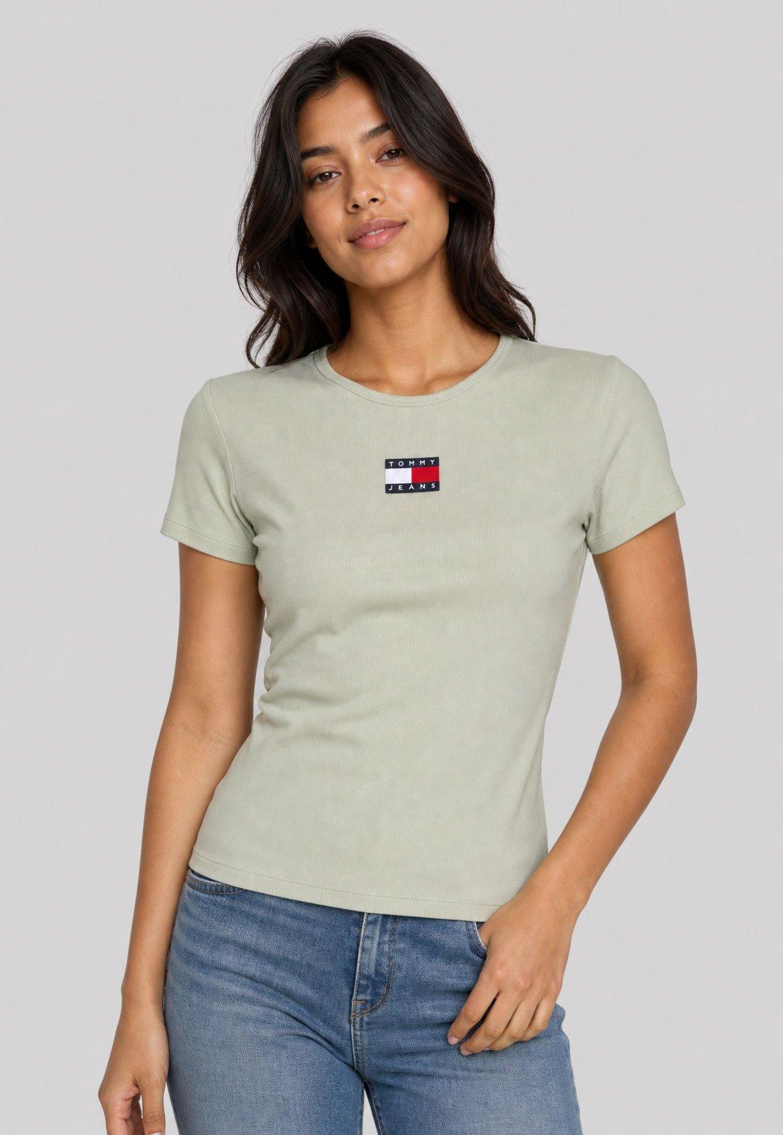 Camiseta Feminina Tommy Jeans Logo Verde