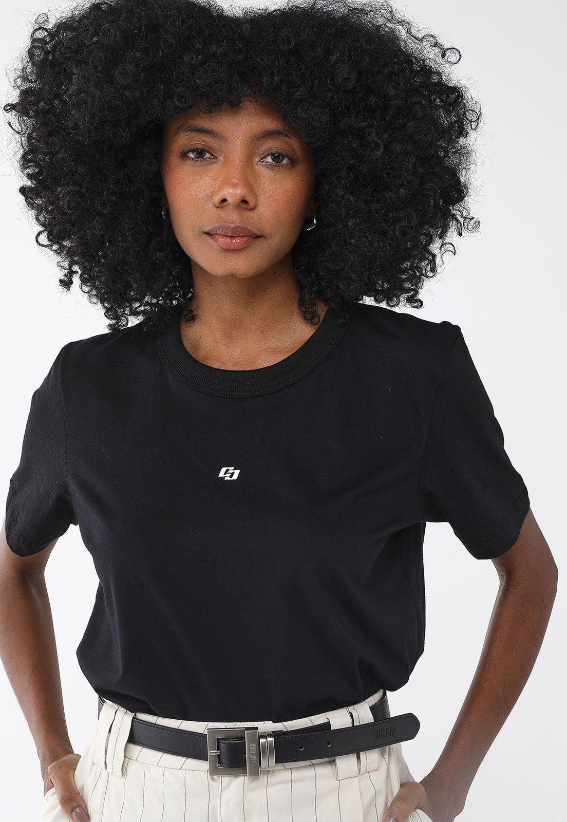 Camiseta Colcci Reta Logo Preta