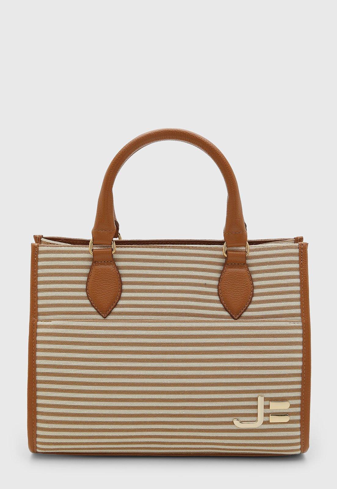 Bolsa Grande Feminina Jorge Bischoff Listrada Bege