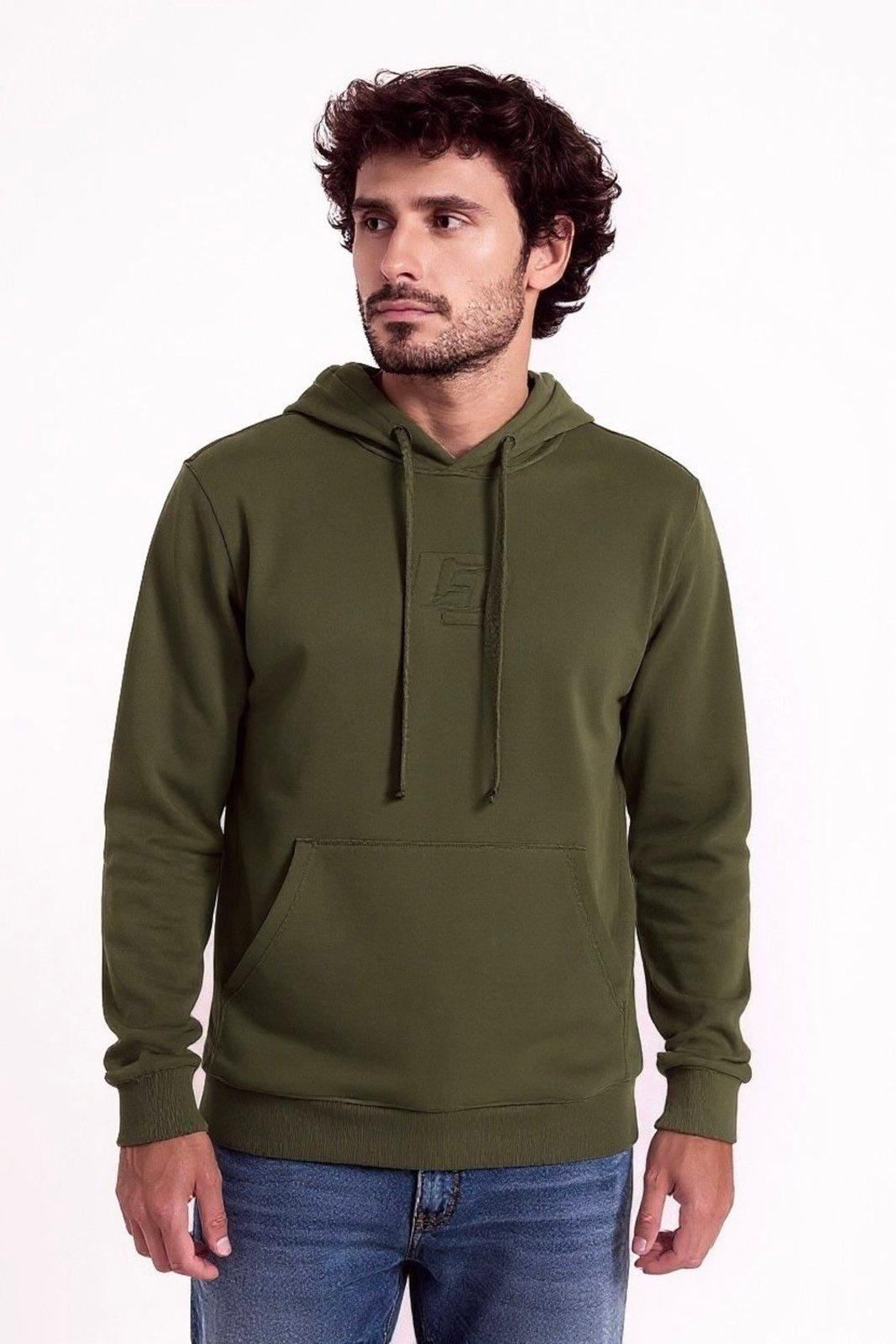 Blusão de Moletom Reto Com Capuz e Bolso Frontal Colcci Verde Balsamo