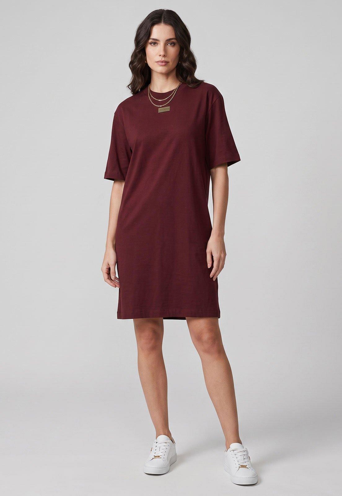 Vestido Feminino Lança Perfume Logo Vinho