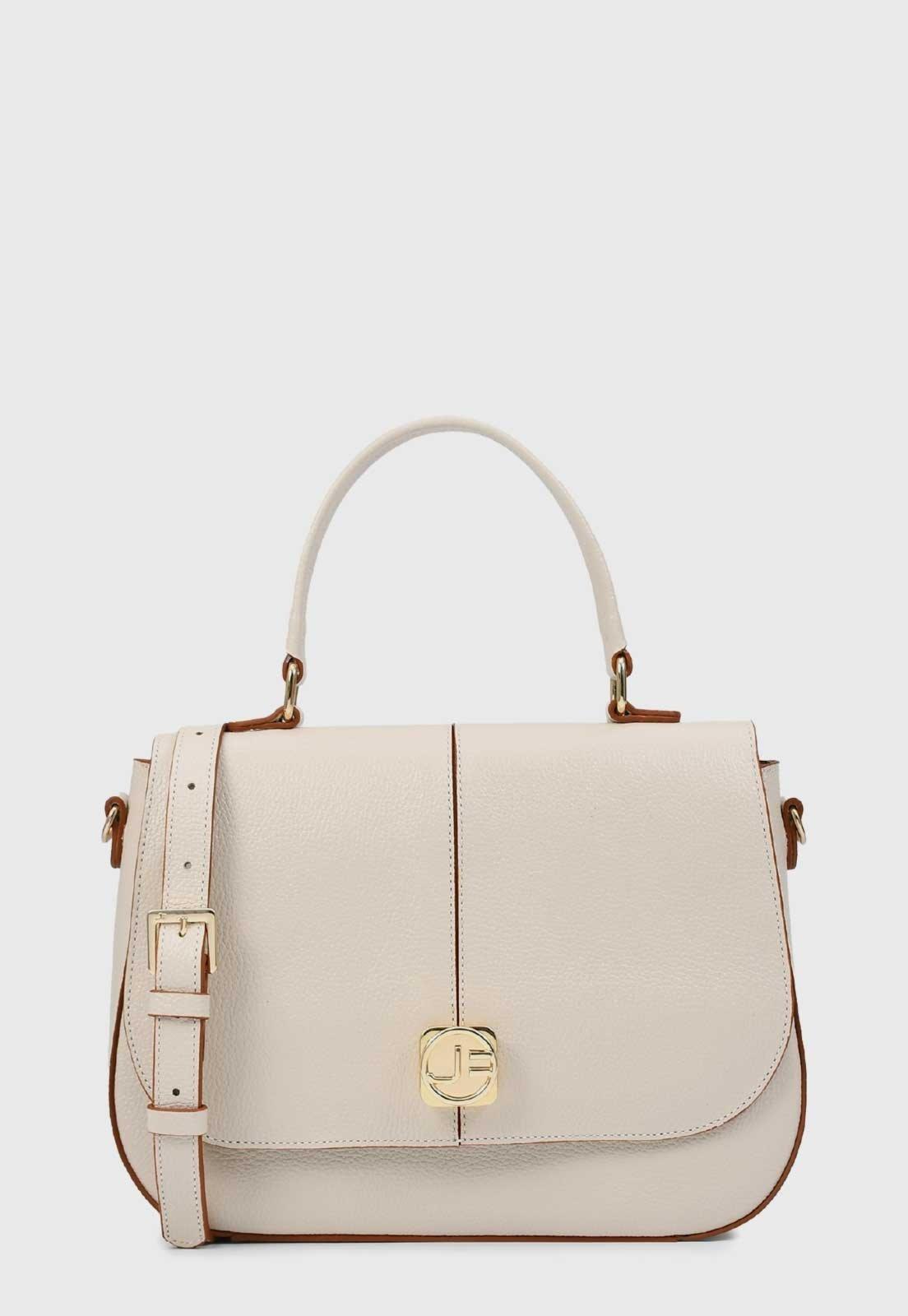 Bolsa Jorge Bischoff Couro Estruturada Off-White