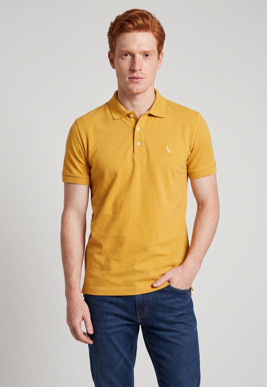 Camisa Polo Masculina Reserva Piquet Clássica Amarela