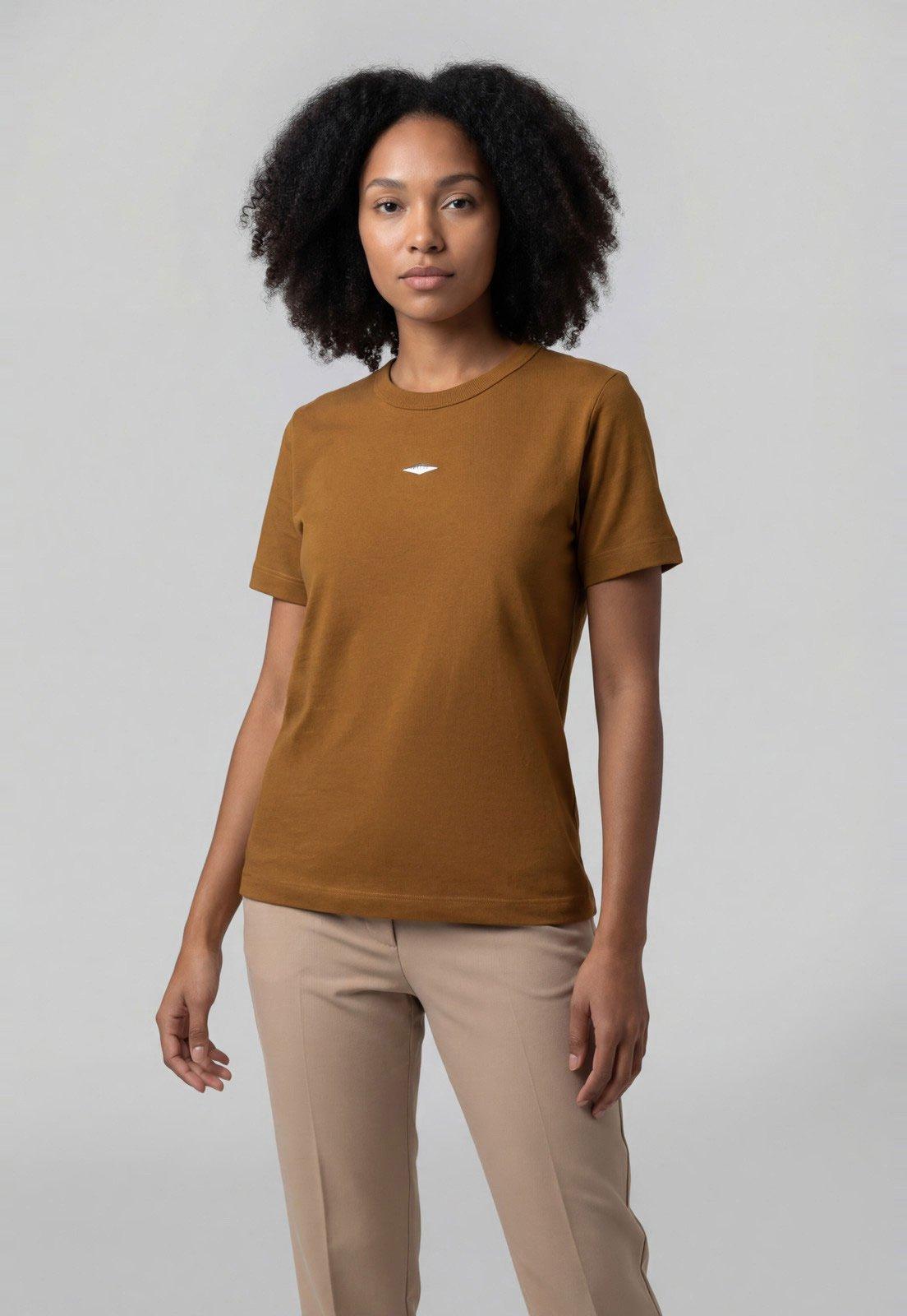 Camiseta Feminina Colcci Decote Redondo Marrom