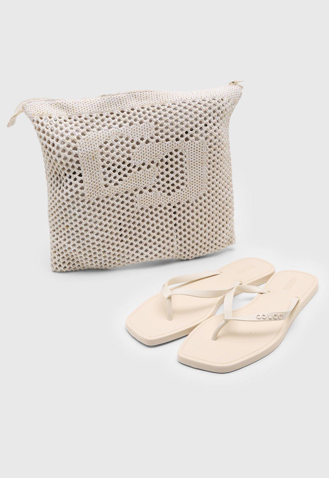 Chinelo Feminino Colcci com Necessaire Off-white