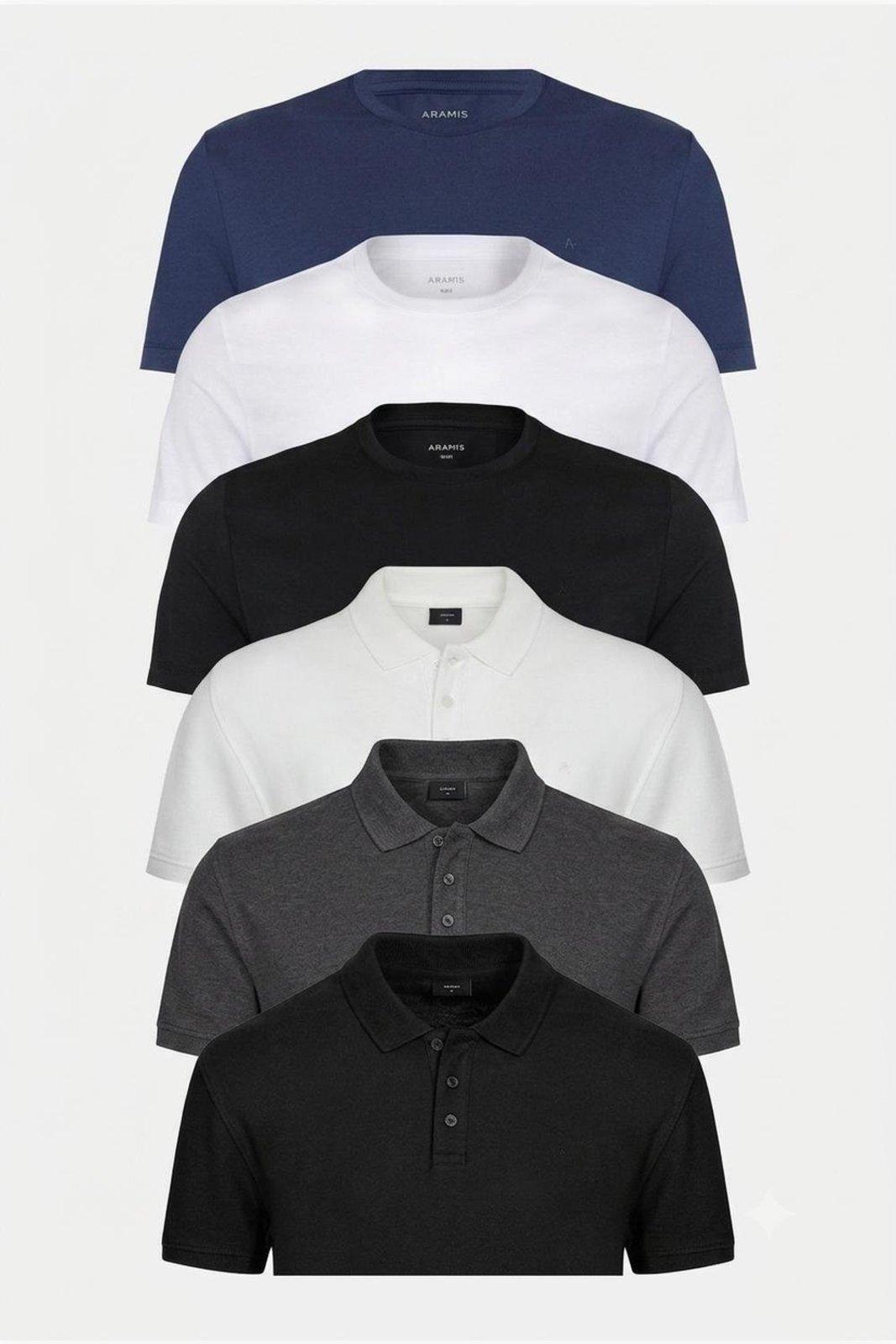Kit Aramis Guarda-Roupa Completo (3 Polos + 3 Camisetas)