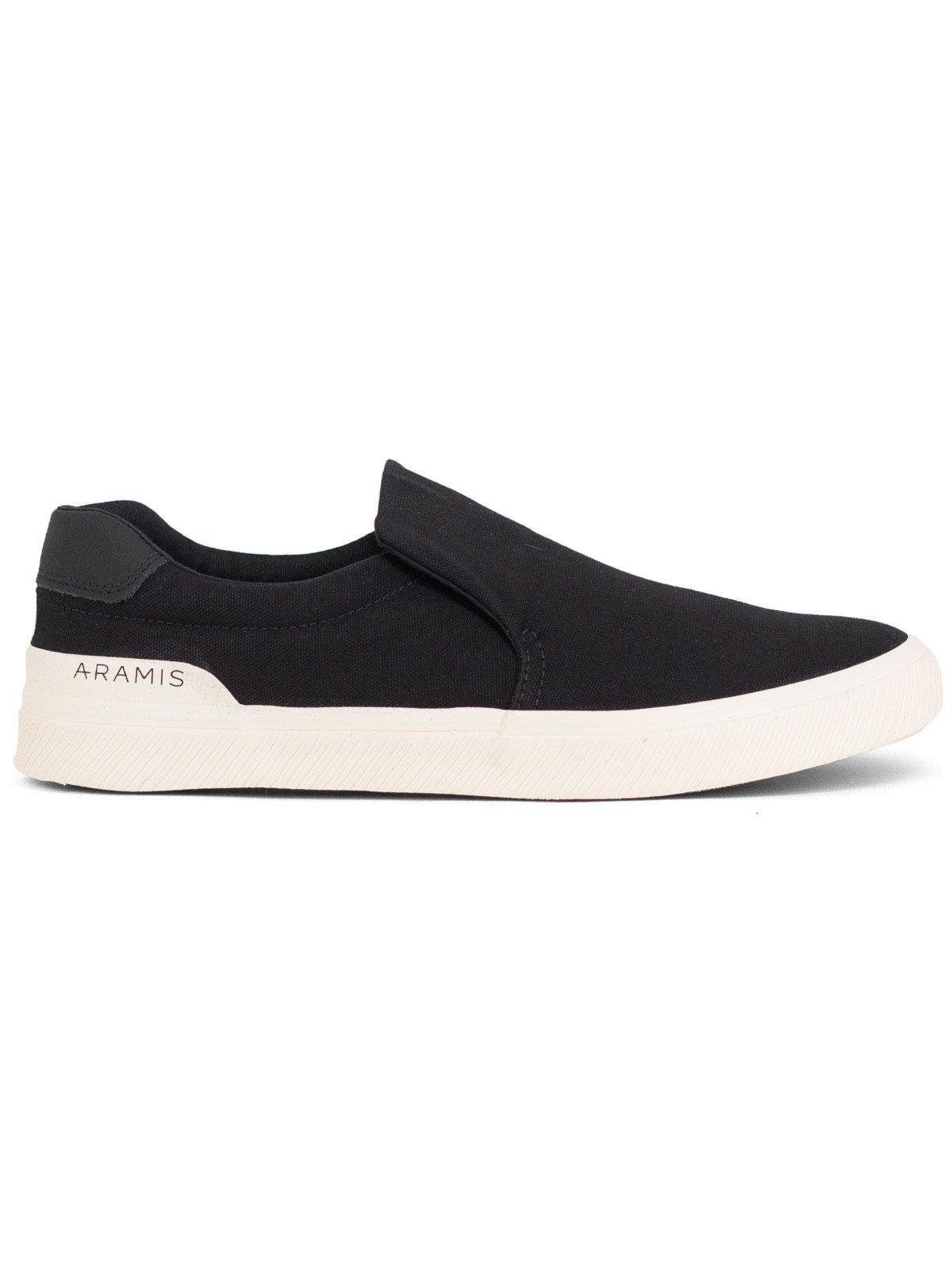 Tênis Masculino Slip On Aramis Daily Slip Canvas Casual Elástico Confortável AM037 Preto