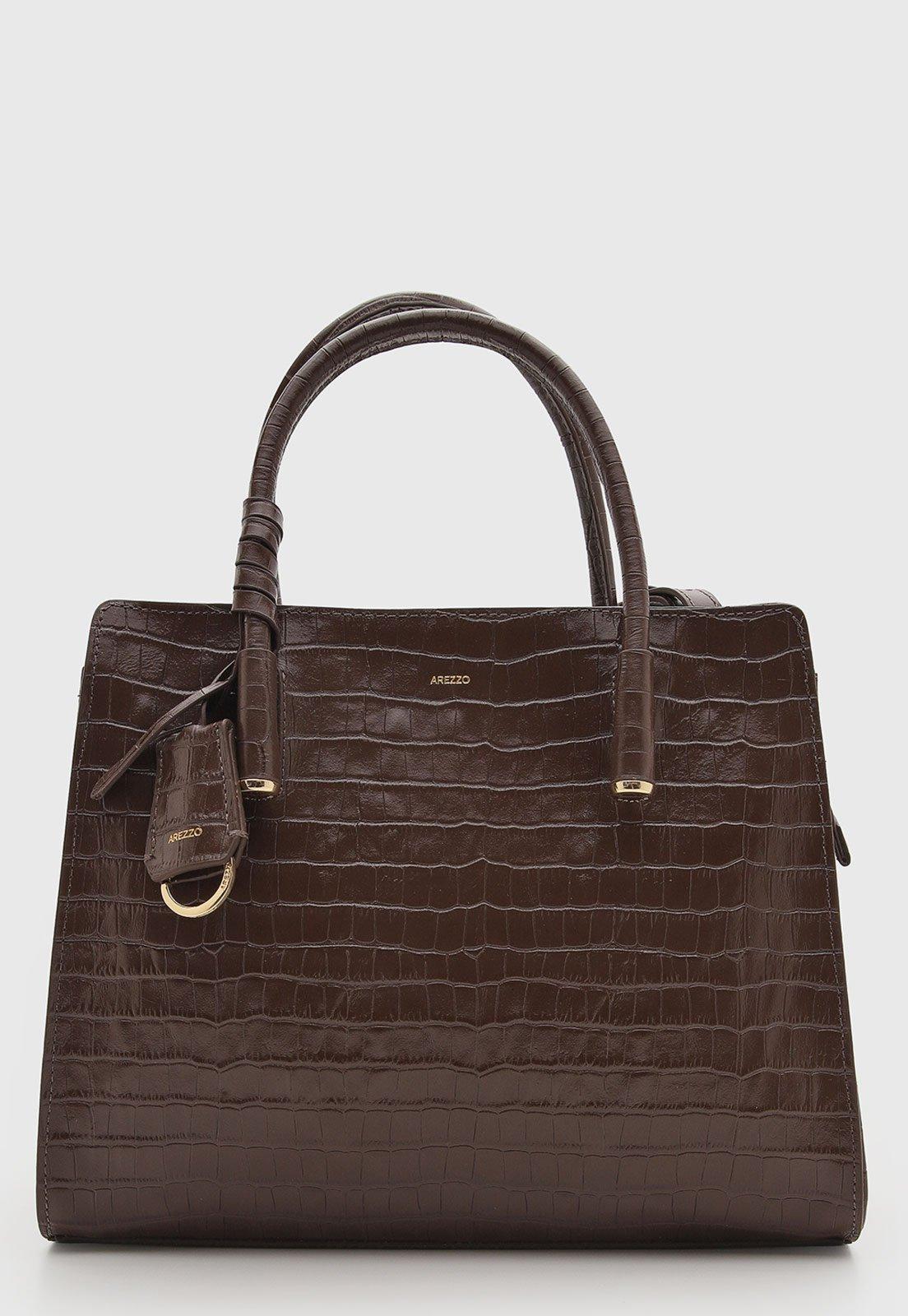 Bolsa Feminina Arezzo Estruturada Couro Marrom