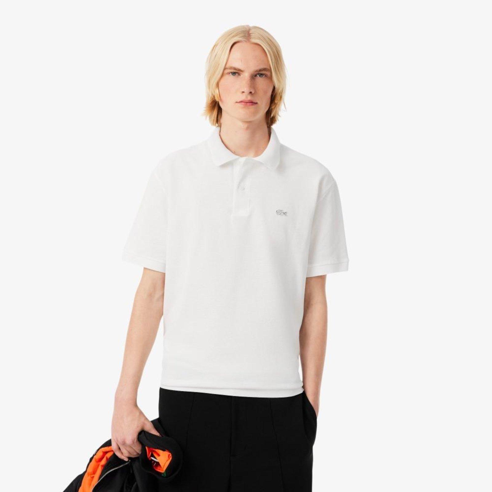 Polo Piqué com Caimento Folgado Branco