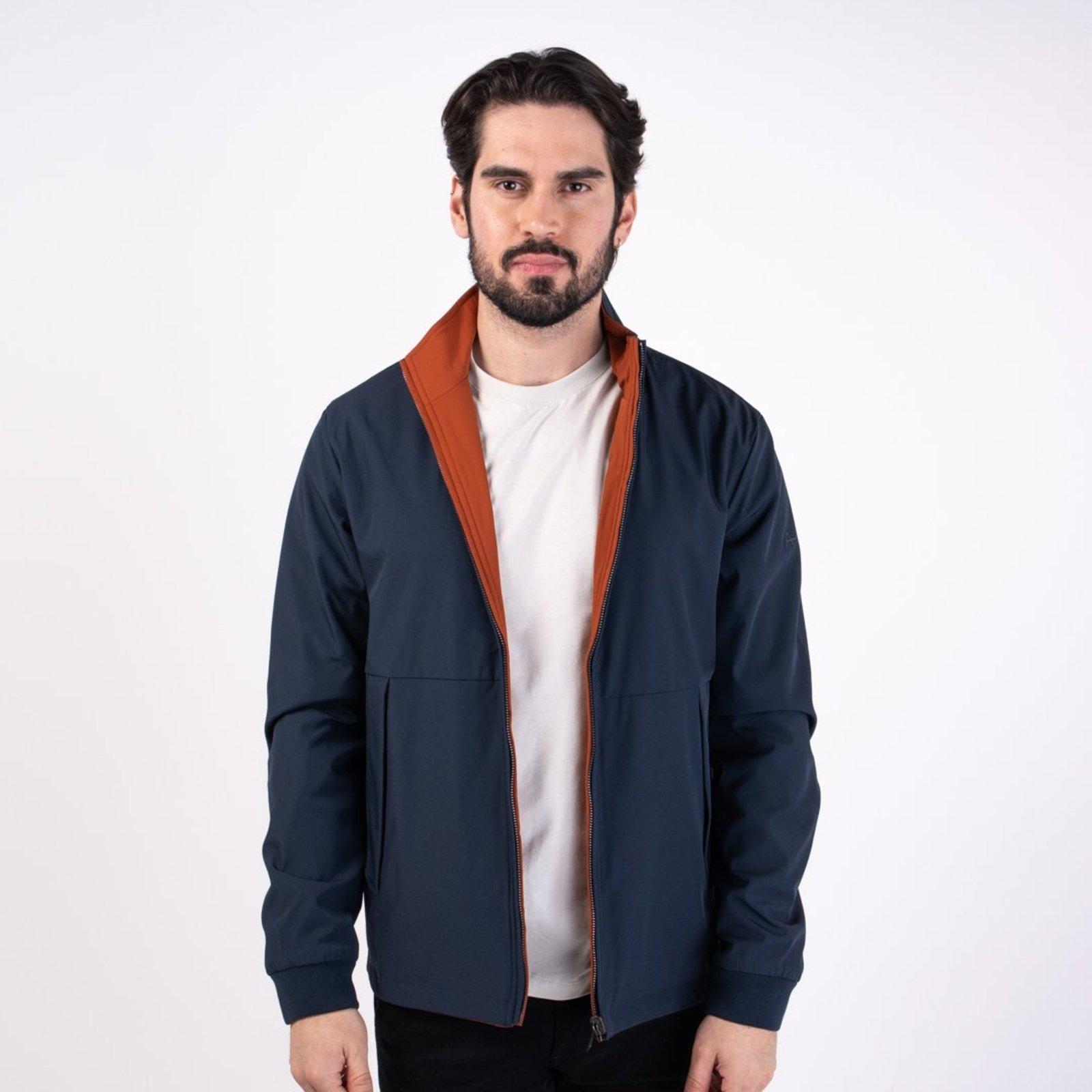 Jaqueta Aramis Nylon Double Face Liq Rep Marinho e Terracota