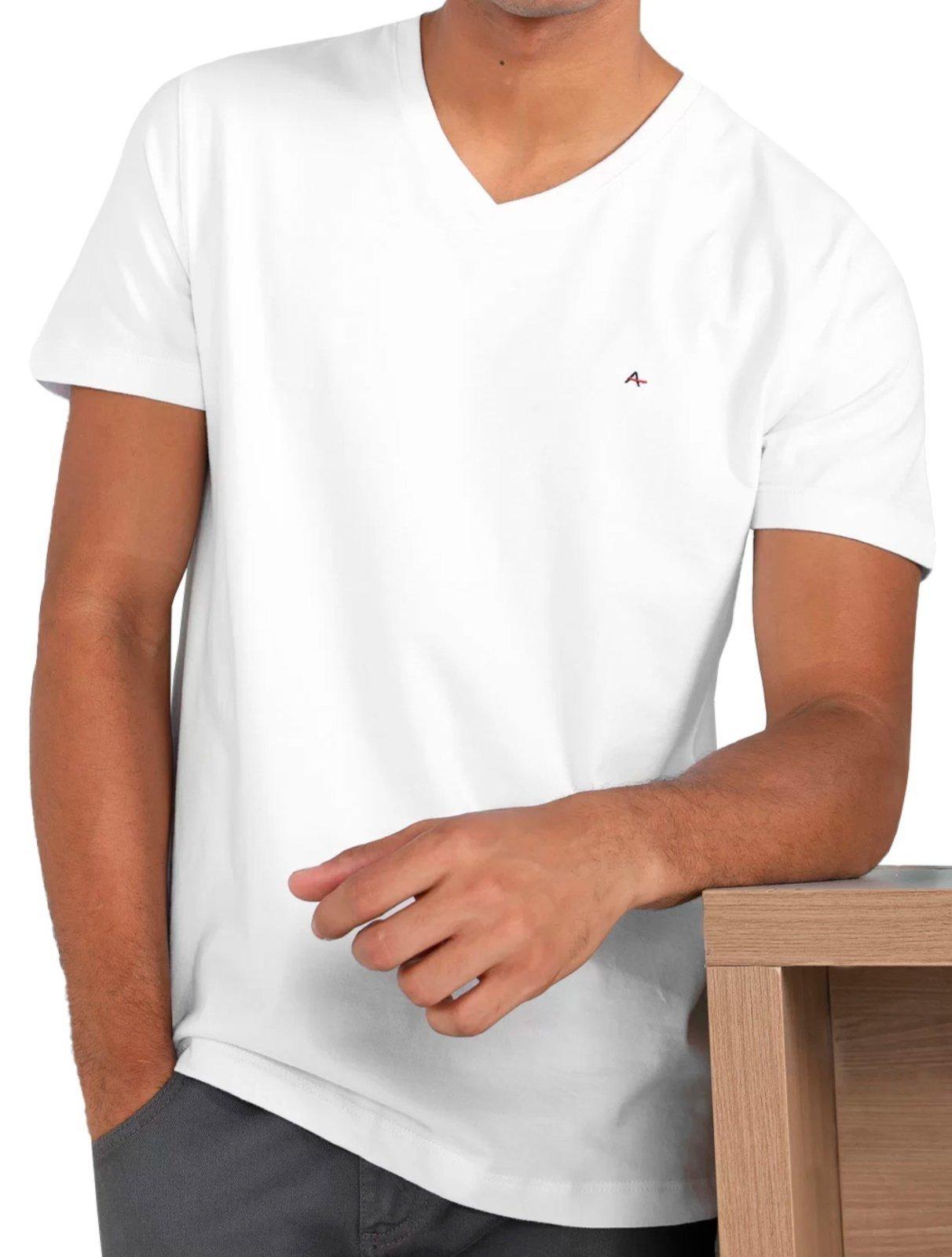 Camiseta Aramis Masculina Basic V-Neck Branca