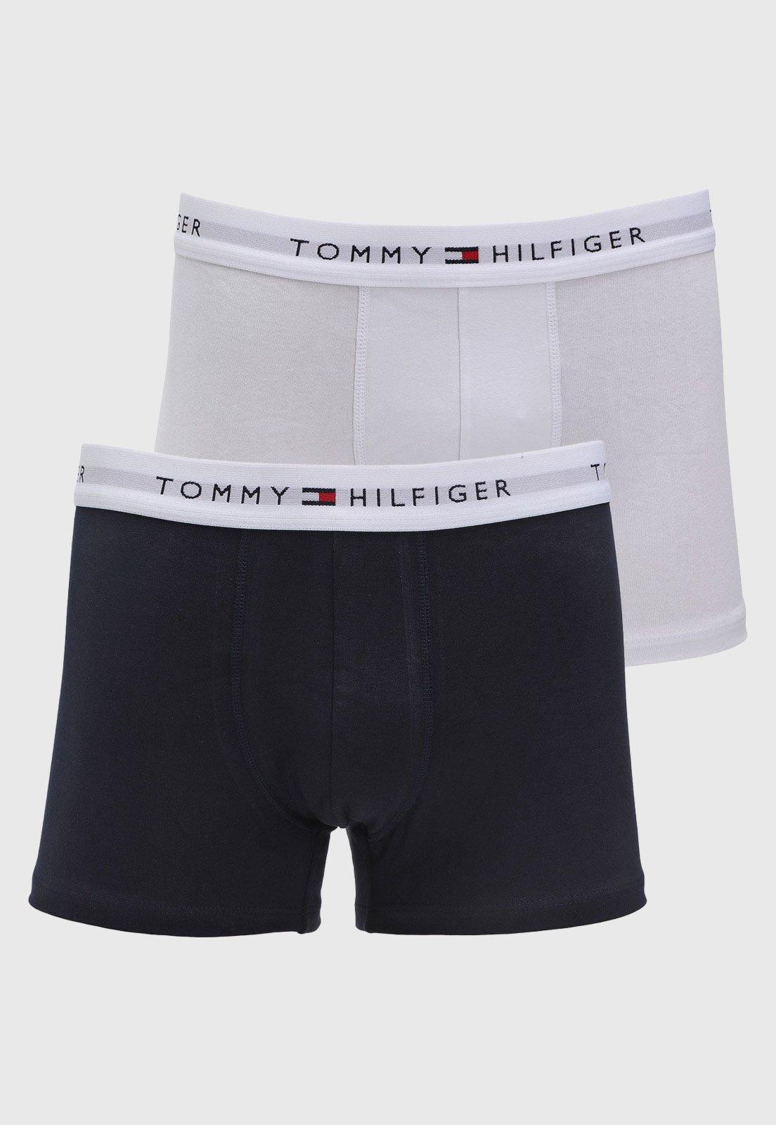 Kit Cueca Boxer Masculina Tommy Hilfiger Cintura Média Azul Marinho