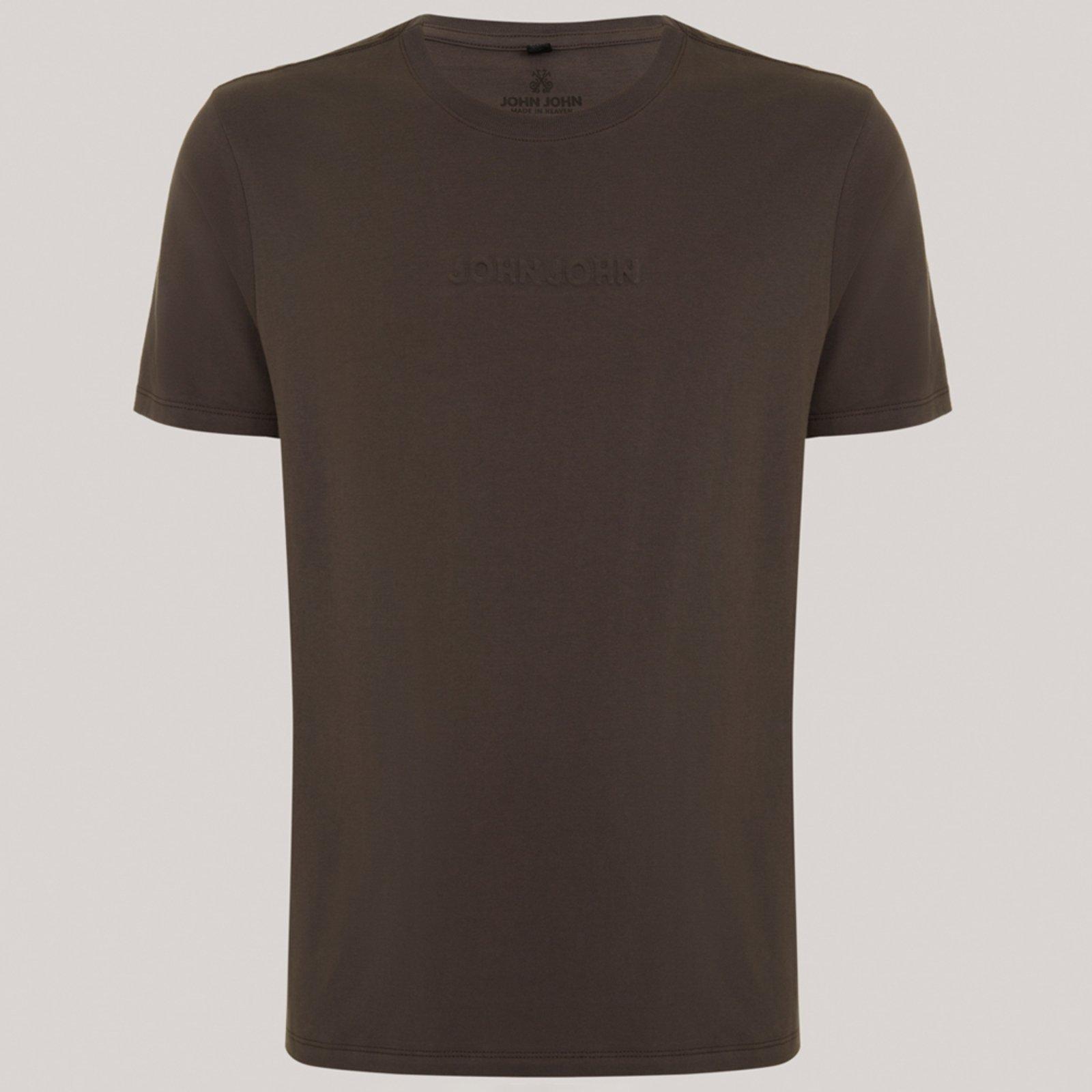 Camiseta John John Regular Embossed In25 Marrom Masculino