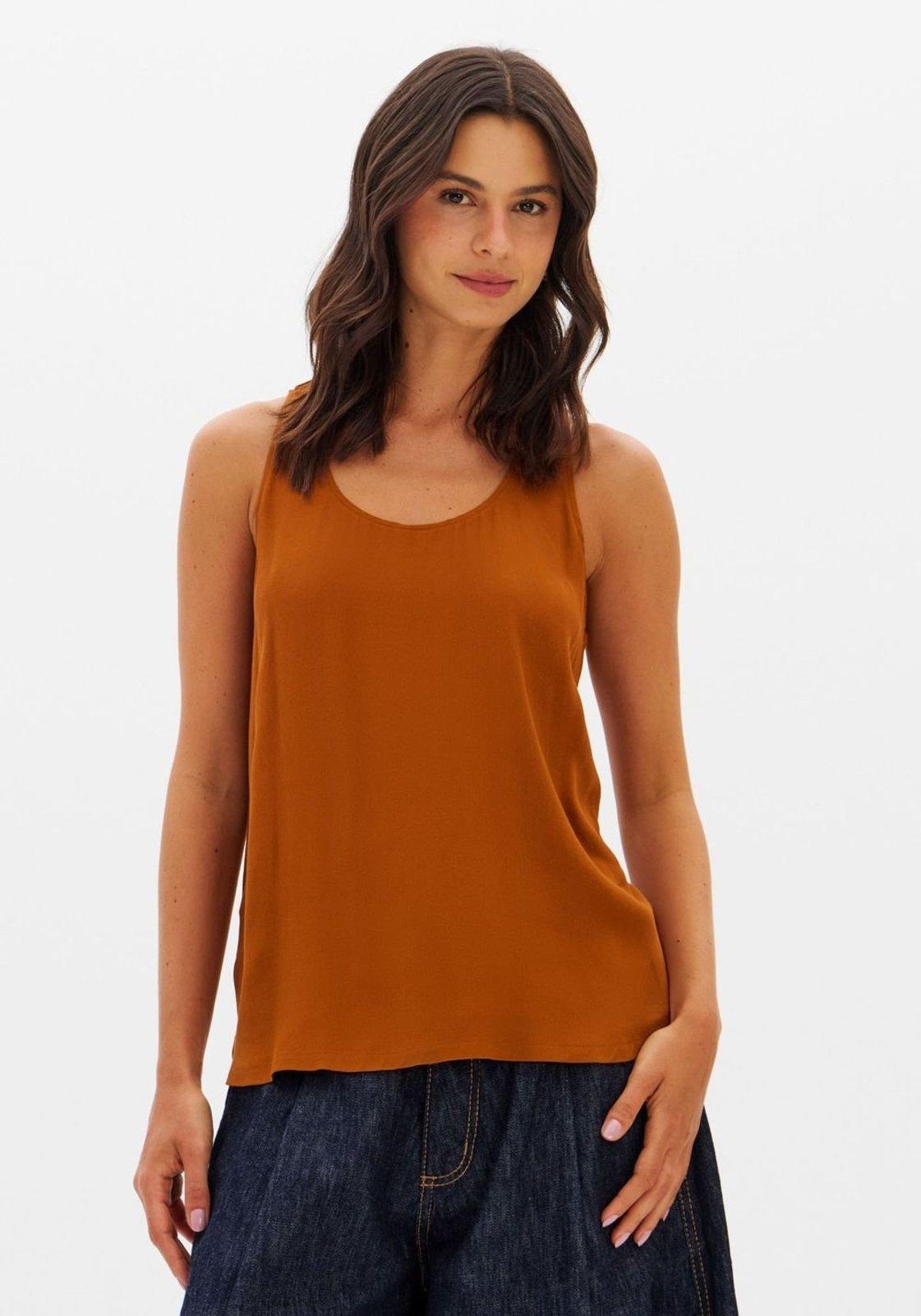 Blusa Sem Manga Crepe De Viscose Lança Perfume