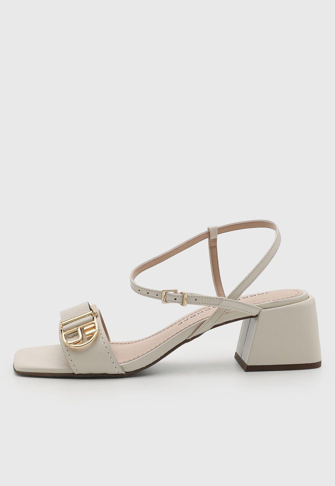 Sandália Feminina Jorge Bischoff Couro Off-White