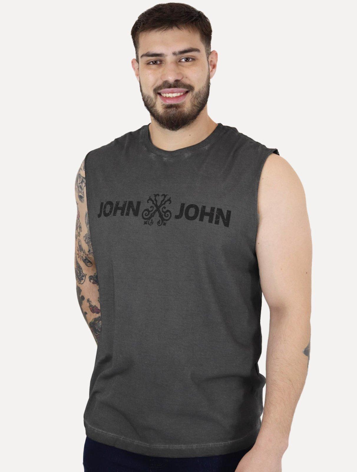 Regata John John Masculina Relaxed Fit Rusty Reativo Cinza Médio