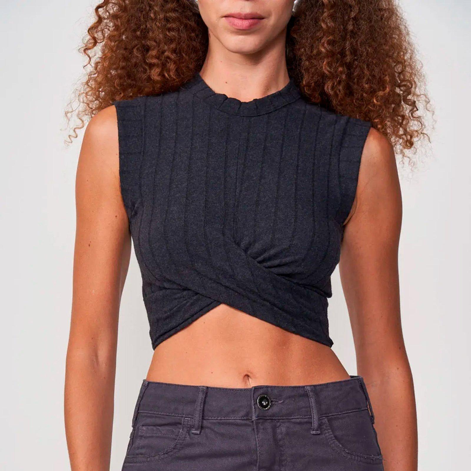 Blusa Colcci Canelada In25 Preto Feminino