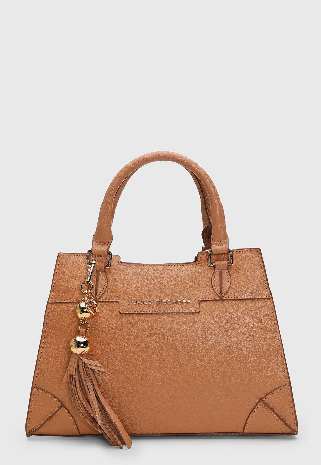 Bolsa Grande Jorge Bischoff Alça Dupla Caramelo