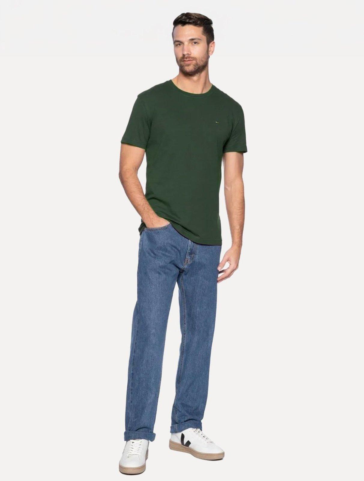Camiseta Tommy Hilfiger Masculina Essential Cotton Verde Escuro
