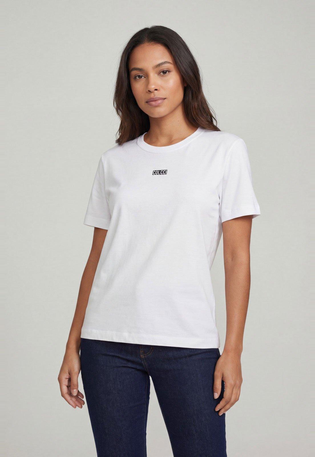 Camiseta Feminina Colcci Básica Branca