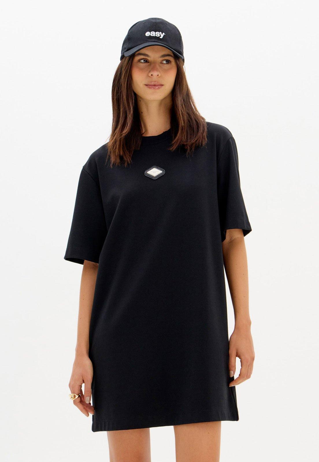 Vestido T-Dress Feminino Lança Perfume Preto