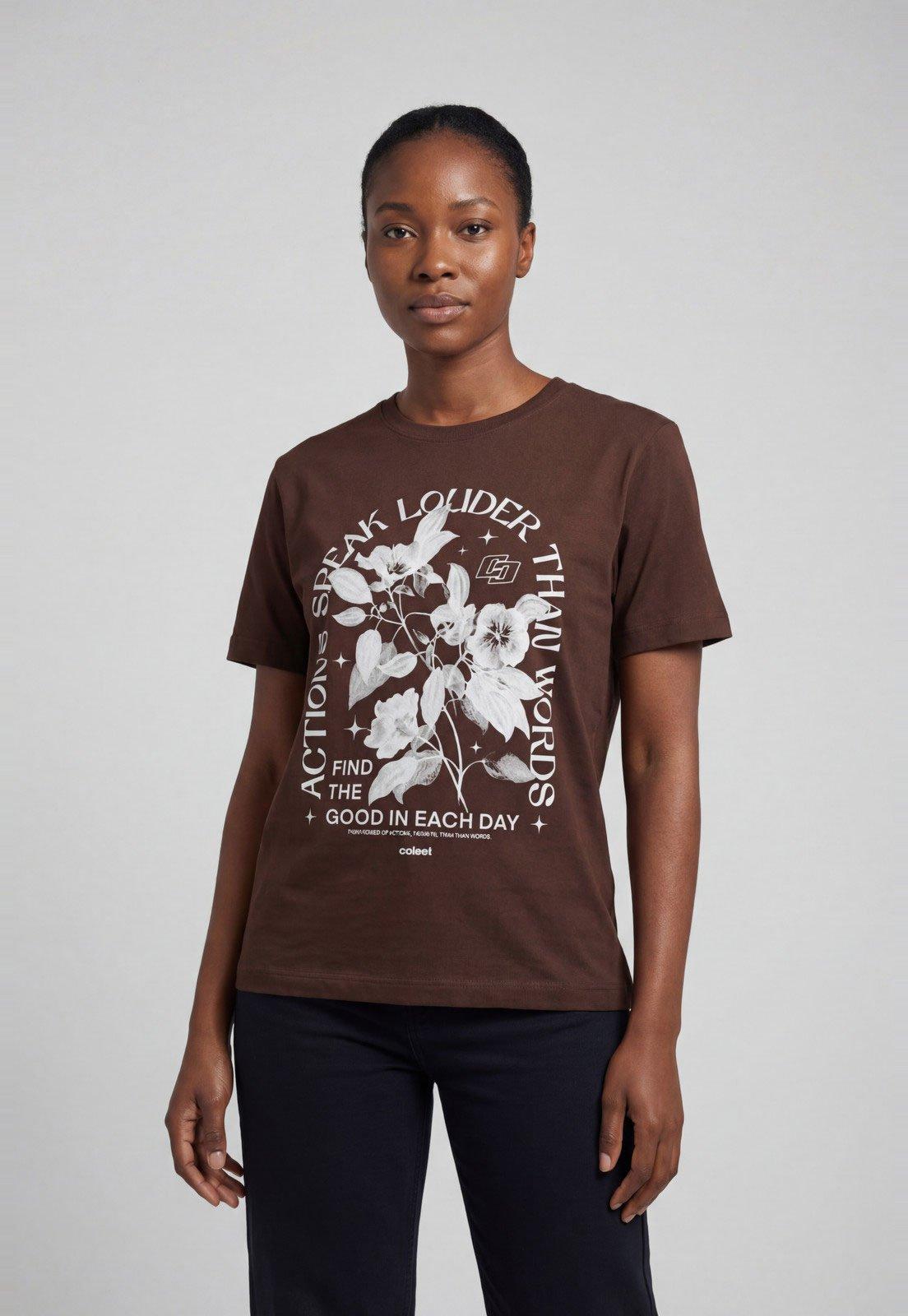 Camiseta Feminina Colcci Estampada Marrom