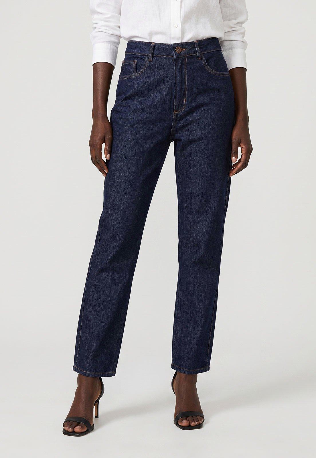 Calça Jeans Feminina Lança Perfume Mom Luna Azul