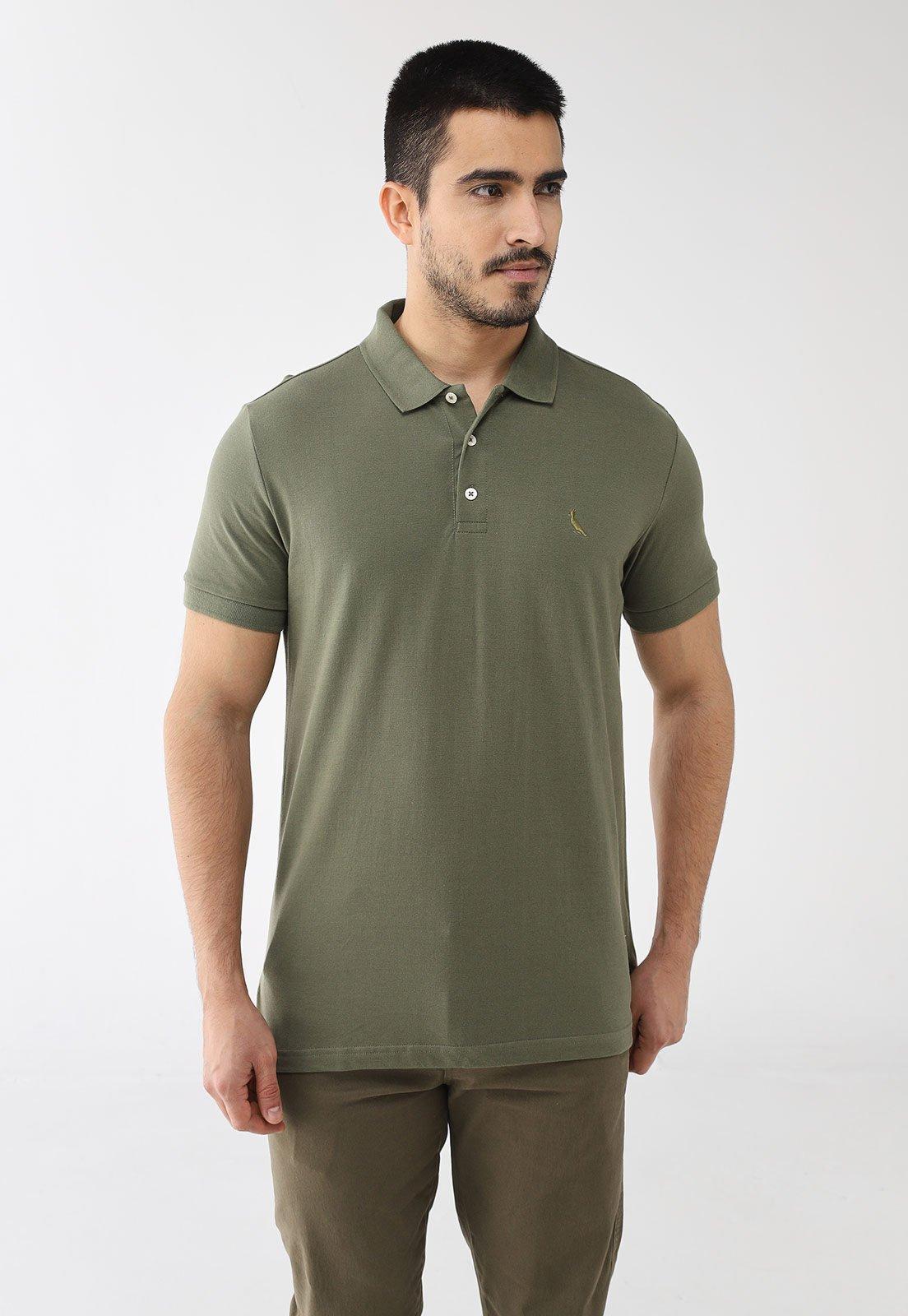 Polo Masculina Reserva Friso Duplo Verde Oliva