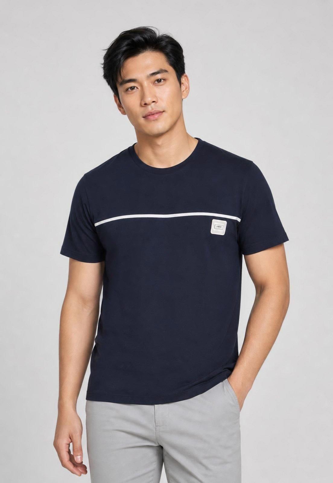 Camiseta Masculina Colcci Faixa Azul-marinho