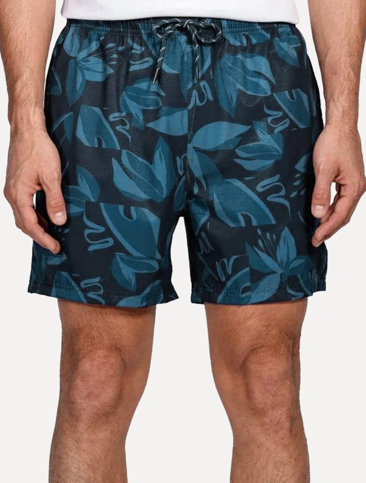 Short Aramis Masculino D Água Elastico Flower Azul Marinho