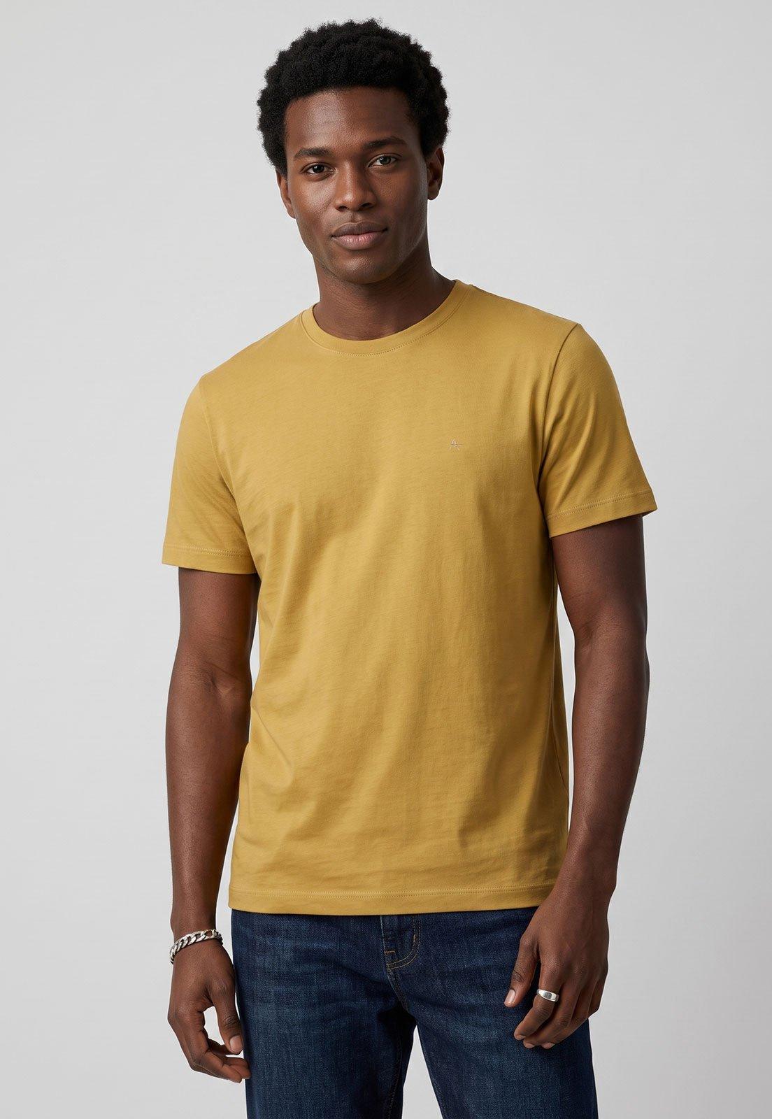 Camiseta Masculina Aramis Gola Redonda Amarela