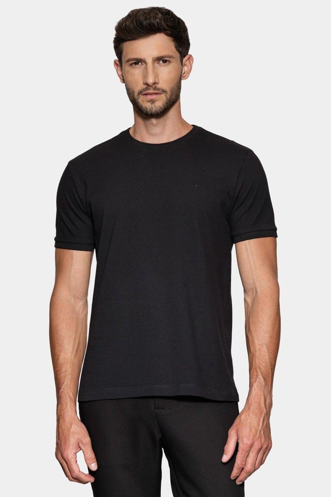 Camiseta Aramis Manga Curta Piquet Gola Jacquard