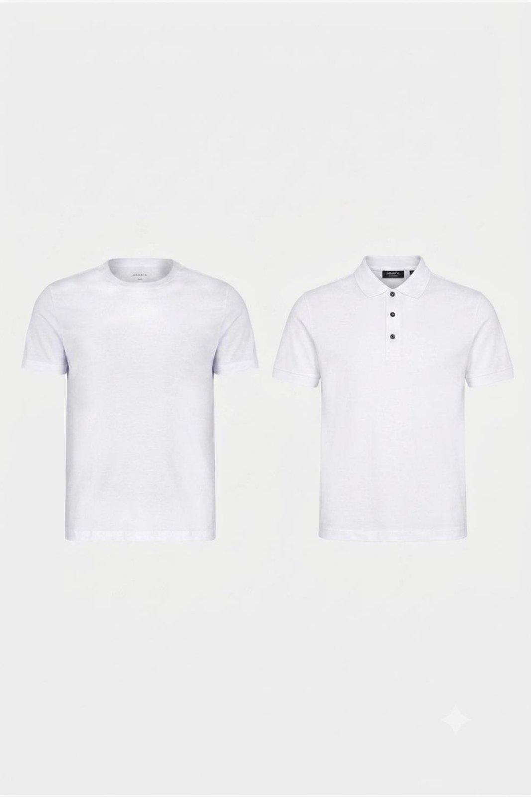 Kit Aramis Básico Clássico Branco (Polo + Camiseta)