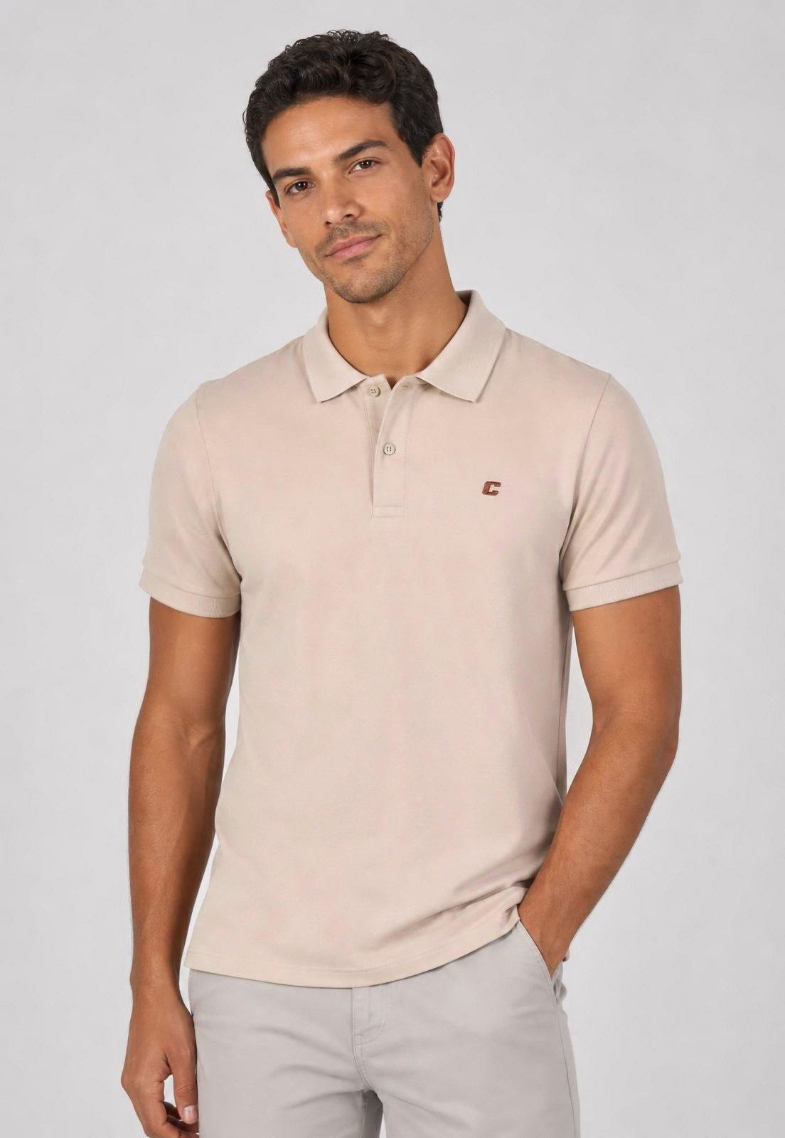 Camisa Polo Masculina Colcci Logo Bege