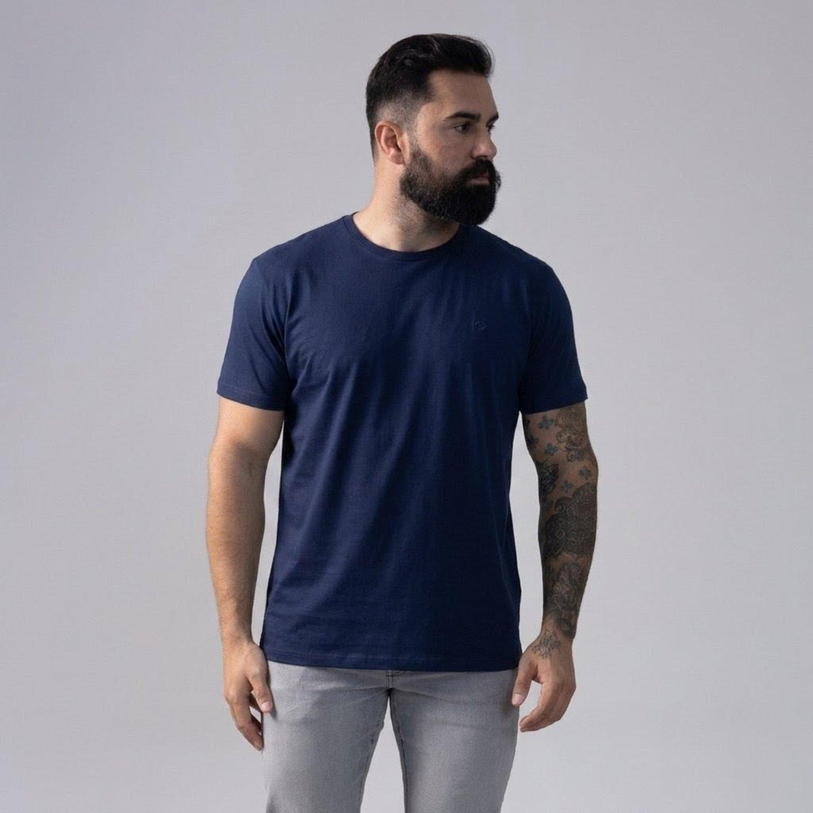 Camiseta Colcci em Algodão Pima Peruano Azul Darkness Original