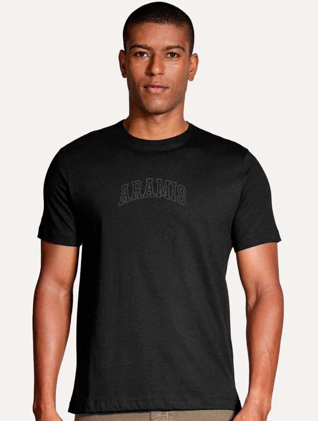 Camiseta Aramis Masculina Regular Outline Preta