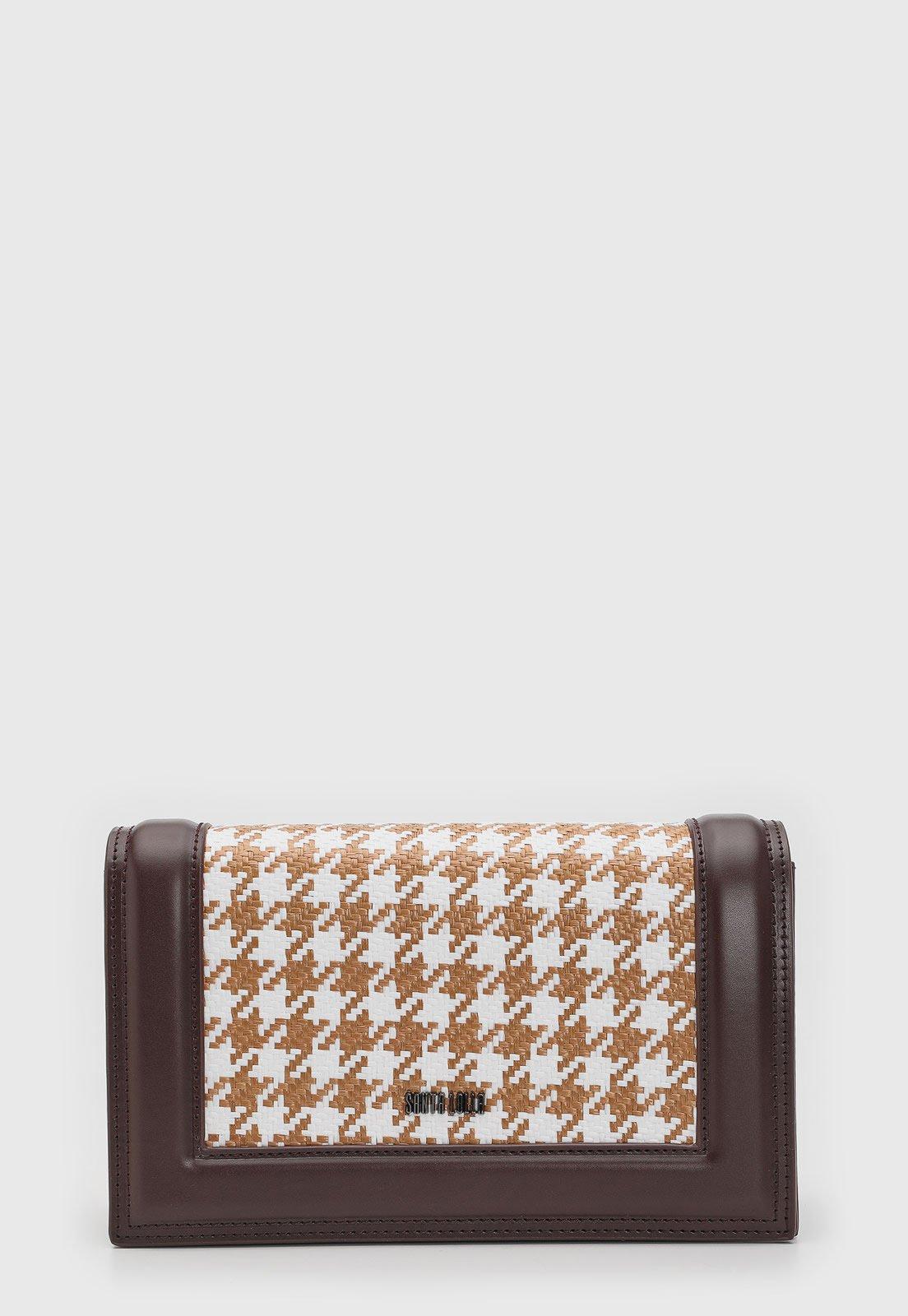Bolsa Pequena Feminina Santa Lolla Pied De Poule Marrom