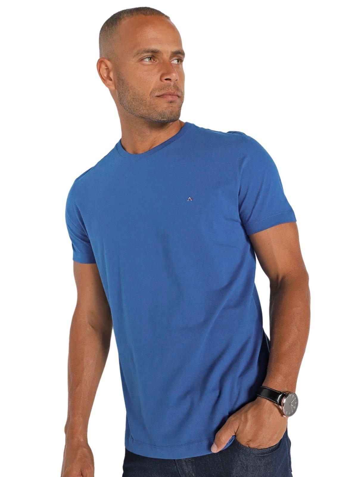 Camiseta Aramis Masculina Basic Lisa Azul Royal
