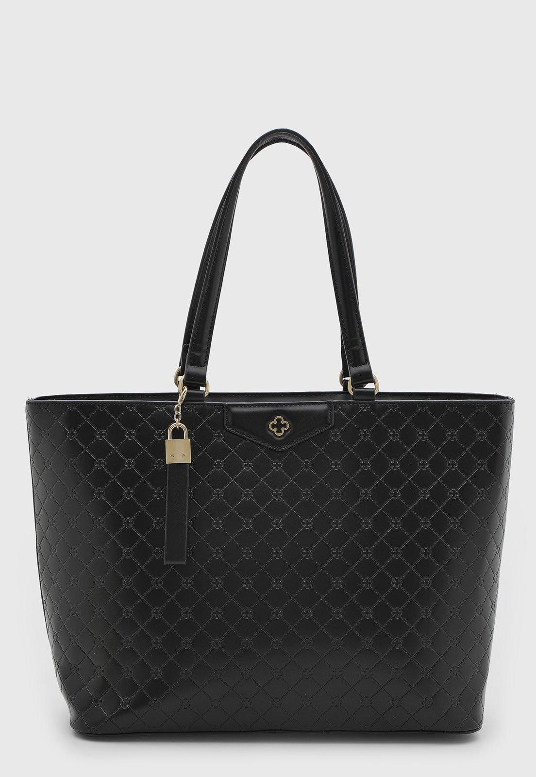 Bolsa Feminina Capodarte Grande Texturizada Preta