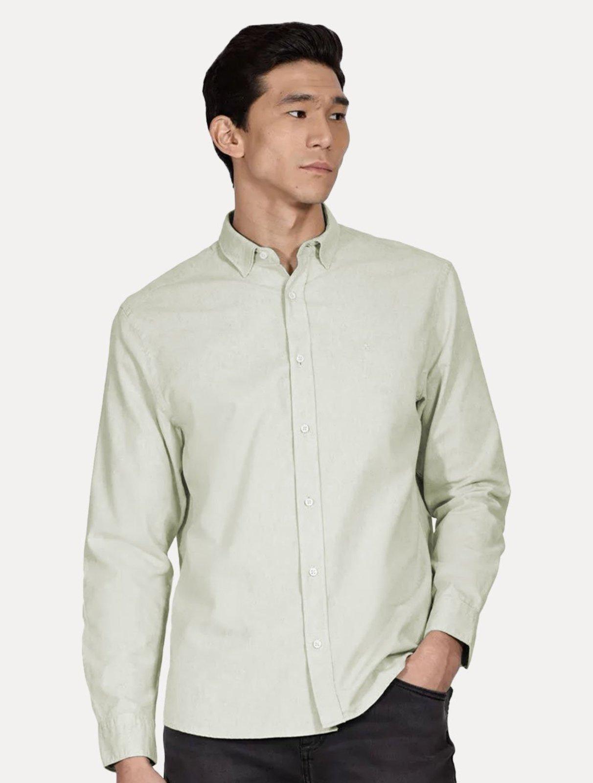 Camisa Aramis Masculina Slim Algodão Willis Verde Claro
