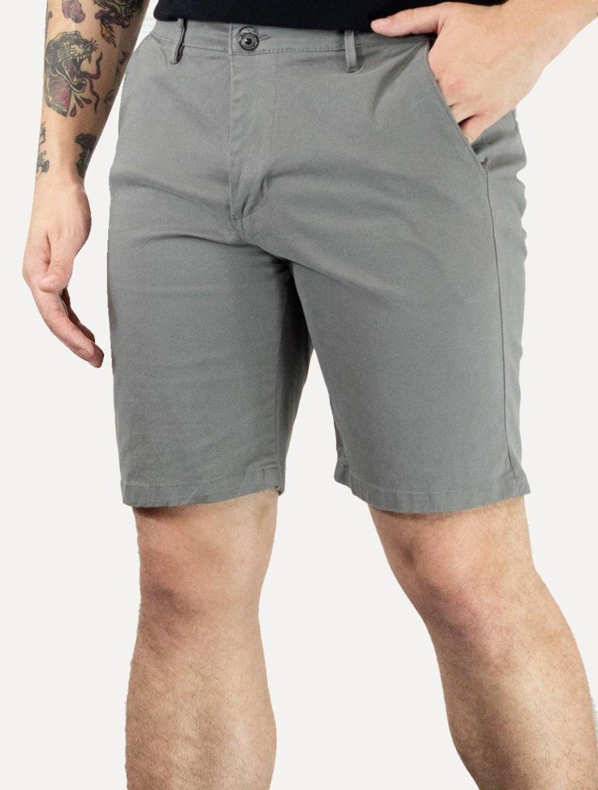 Bermuda Tommy Hilfiger Masculina de Sarja Stretch Cinza