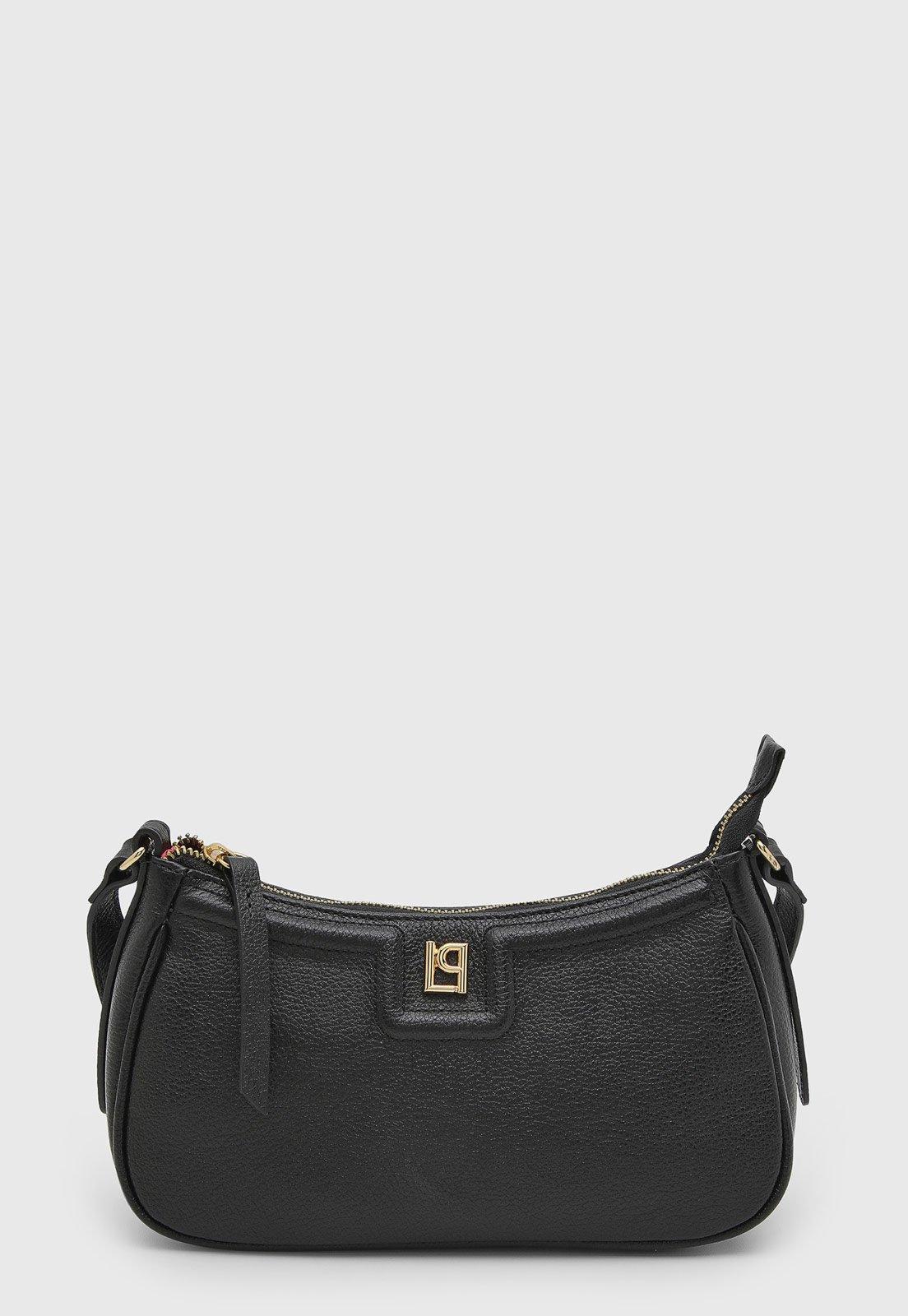 Bolsa Feminina Lança Perfume Couro Texturizado Preta